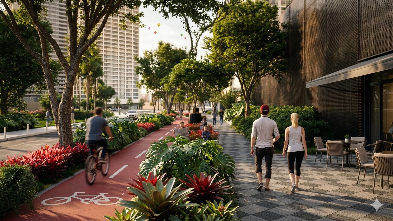 Boulevard AL'DORA com ciclistas